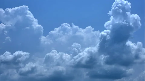 White cloud isolated on a blue background realistic cloud. Video stock 152755548