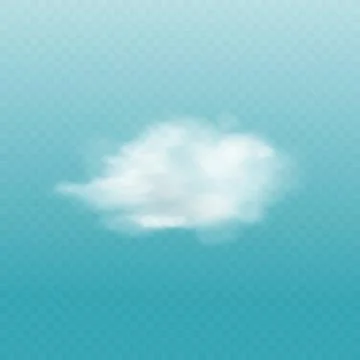 White cloud isolated on blue sky background - realistic fog texture Stock Illustration