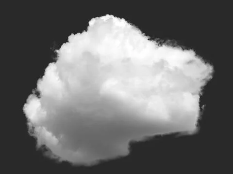 White cloud isolated on dark background. Soft sky element with clean copy s.. Stock Photos