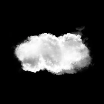 White cloud isolated over black background 3D illustration Ilustração Stock