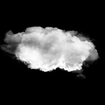 White cloud isolated over black background 3D illustration Ilustración de archivo