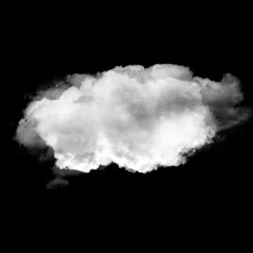 White cloud isolated over black background 3D illustration Ilustración de archivo