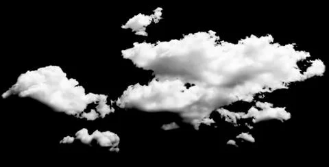 White cloud isolated over black Stock Photos