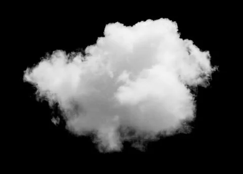 White cloud isolated over black Foto stock