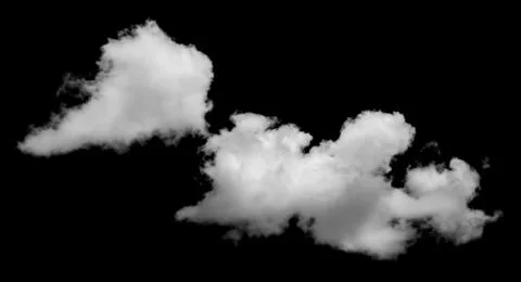 White cloud isolated over black Foto stock