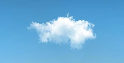 White cloud isolated over blue background, 3D rendering design element high r Illustrazione stock