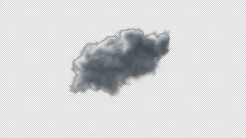 White cloud isolated in time lapse on black background with alpha channel Stock Footage 237356672