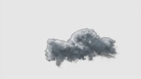 White cloud isolated in time lapse on black background with alpha channel Stock Footage 237356675