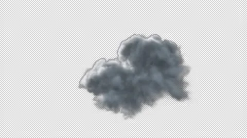 White cloud isolated in time lapse on black background with alpha channel Stock Footage 237356693