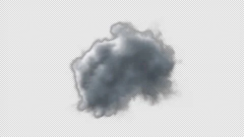 White cloud isolated in time lapse on black background with alpha channel Stock Footage 237356701