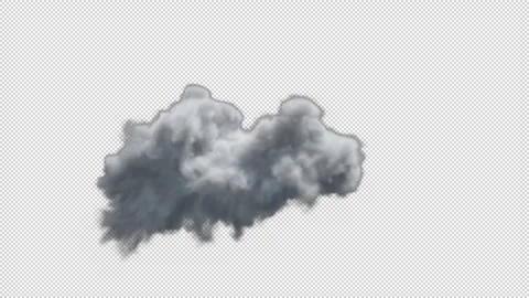 White cloud isolated in time lapse on black background with alpha channel Stock Footage 237356704