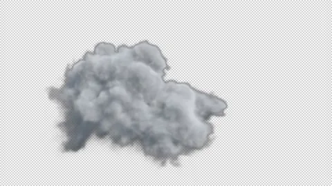 White cloud isolated in time lapse on black background with alpha channel Stock Footage 237356707