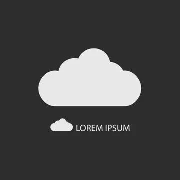 White cloud as logo on dark grey Illustrazione stock