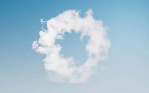 White cloud model, white smoke, 3d rendering. Illustrazione stock