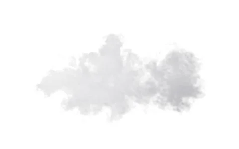 White cloud model, white smoke, 3d rendering. Illustrazione stock