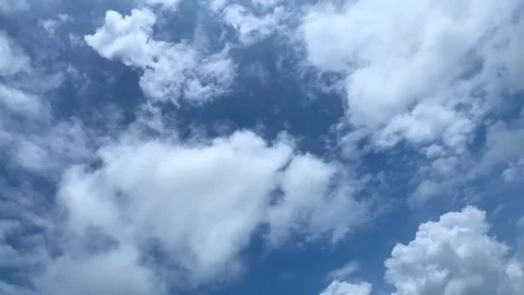 White Cloud moving on blue sky background. low light Stock-Footage 115990927