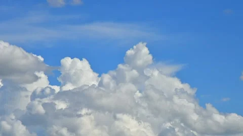 White cloud moving on blue sky. Stock Footage 136311898