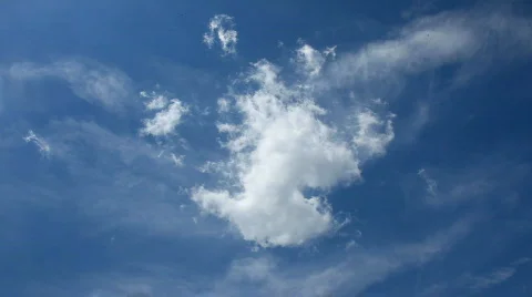 White Cloud moving on the Sky Stock Footage 451983