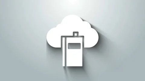 White Cloud or online library icon isolated on grey background. Internet Stock Footage 145916699