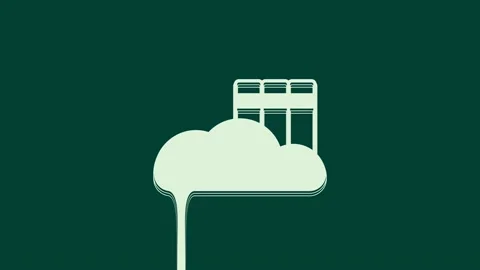 White Cloud or online library icon isolated on green background. Internet Stock Footage 236027895