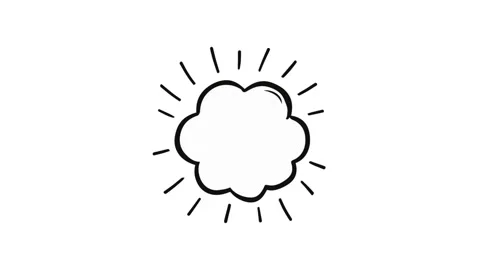 White Cloud Outline Burst Icon Animated 動画素材 339561108