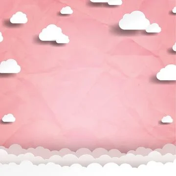 White Cloud With Pink Background Stock Illustration