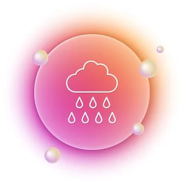 White Cloud with rain icon isolated on white background. Rain cloud precipi.. Stock Illustration