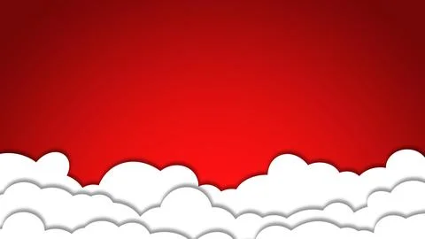 White cloud red background for valentine Stock Illustration