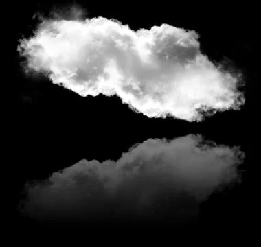 White cloud reflection isolated over black background Stock Illustration
