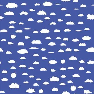 White Cloud Seamless Pattern 스톡 일러스트