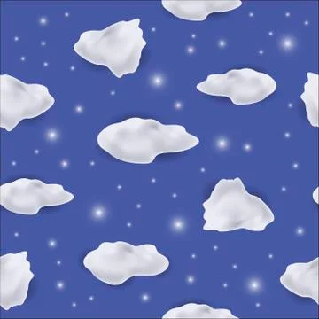 White Cloud Seamless Pattern Stockillustratie