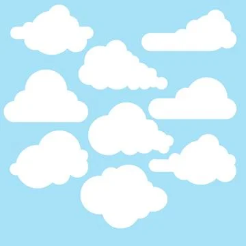 White cloud set Stock Illustration