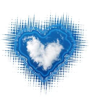 White cloud shape heart in the blue sky ,isolated Stock Illustration