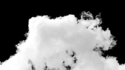 White cloud shape isolated on white background with soft cumulus form. Single Stock Photos