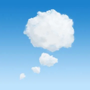 White cloud in shape of a thinking bubble Foto stock
