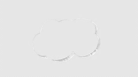 White cloud shell doodle chalk animation 库存影片 333206074