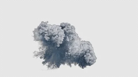 White Cloud Smoke Isolated With Alpha Channel Stock Footage 264732982
