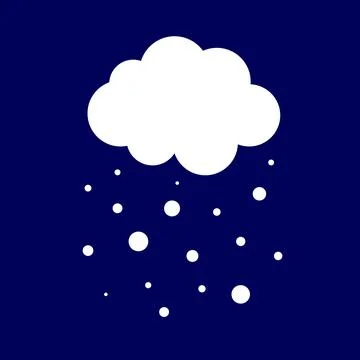 White cloud with snow on dark blue background Stock Illustration