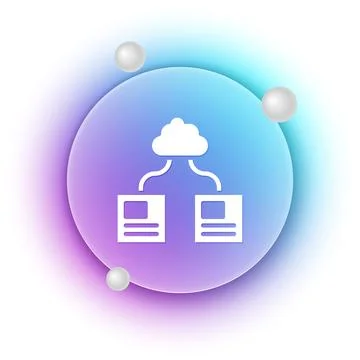White Cloud technology data transfer and storage icon isolated on white bac.. Illustrazione stock