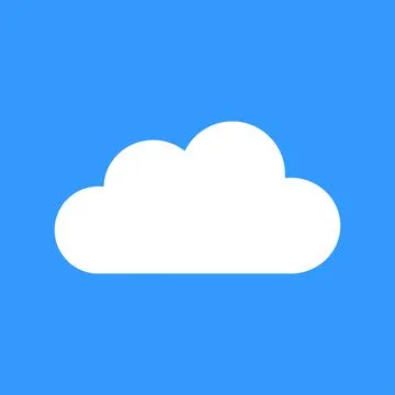 White cloud vector icon on a blue background Stock Illustration