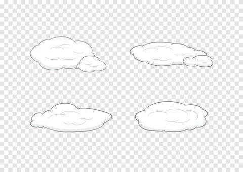 White cloud vector isolated on transparency background ep159 Stock Illustration