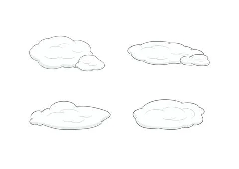 White cloud vector isolated on white background ep159 Stock Illustration
