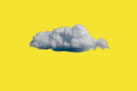 White Cloud on Yellow Sky or Background. Stock Photos