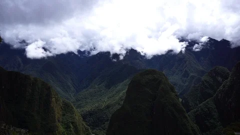 White Clouds Above Beautiful Mountains [Timelapse] Stock Footage 88390672