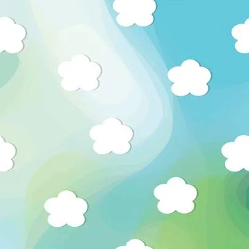 White clouds on abstract blue sky. Stock Illustration