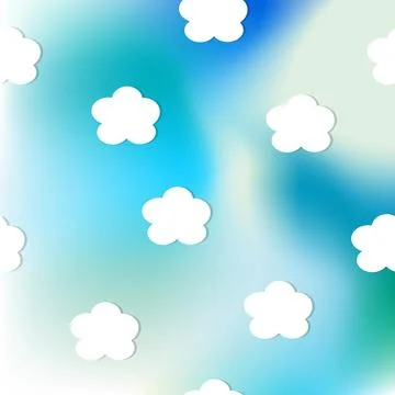 White clouds on abstract blue sky Stock Illustration