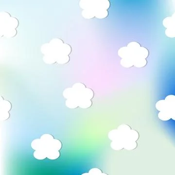 White clouds on abstract blue sky Stock Illustration