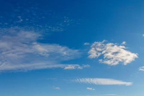 White clouds against the blue sky for scenery of an image or article about ec Foto stock