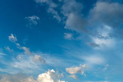 White clouds against a blue sky Stock Photos