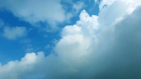White Clouds and Blue Sky time-lapse. Beautiful cloudscape. Video stock 88434741